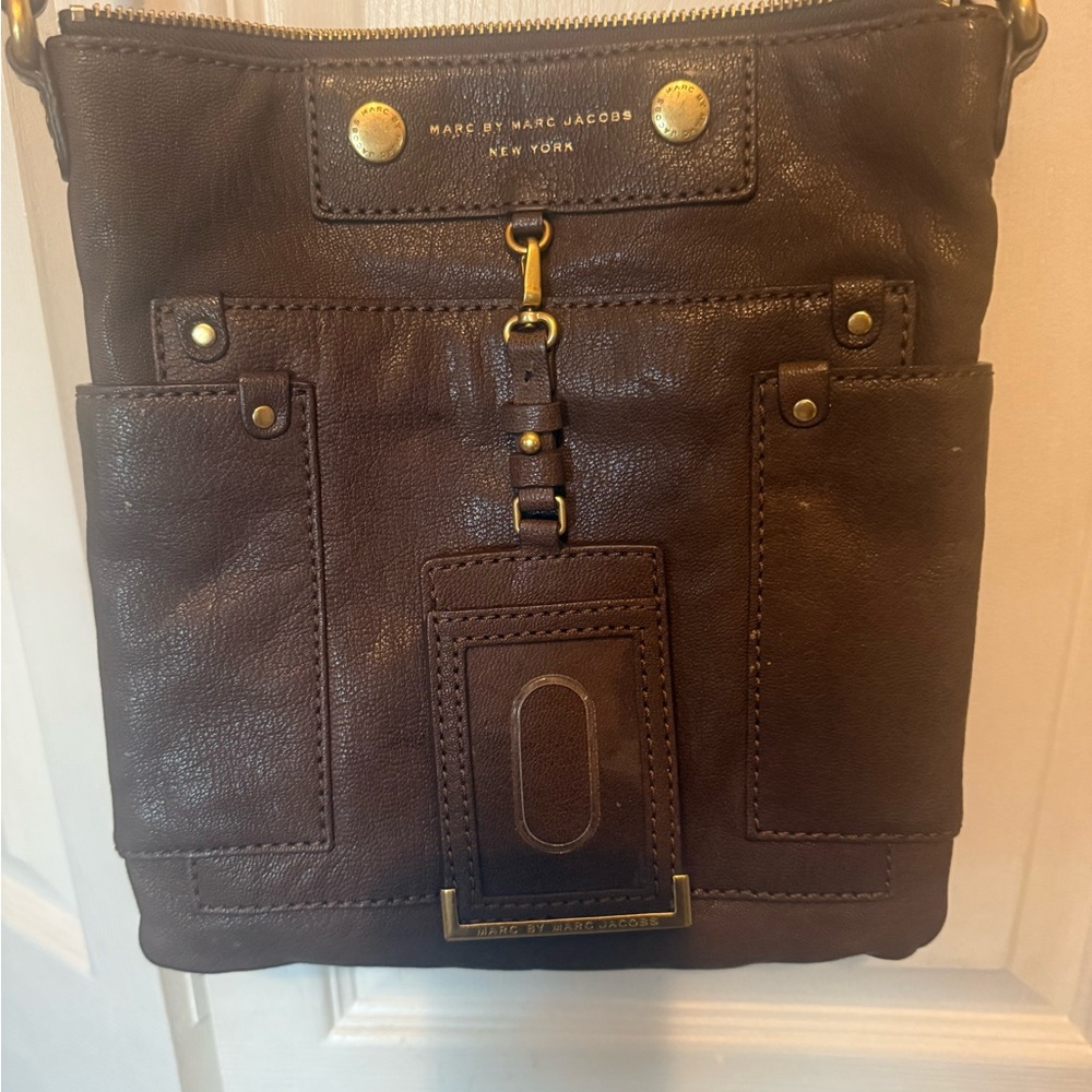Marc by Marc Jacobs Dark Brown Messenger Bag/ Genuine Leather